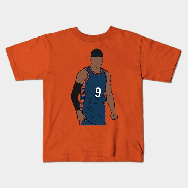 RJ Barrett Celebration Kids T-Shirt by rattraptees